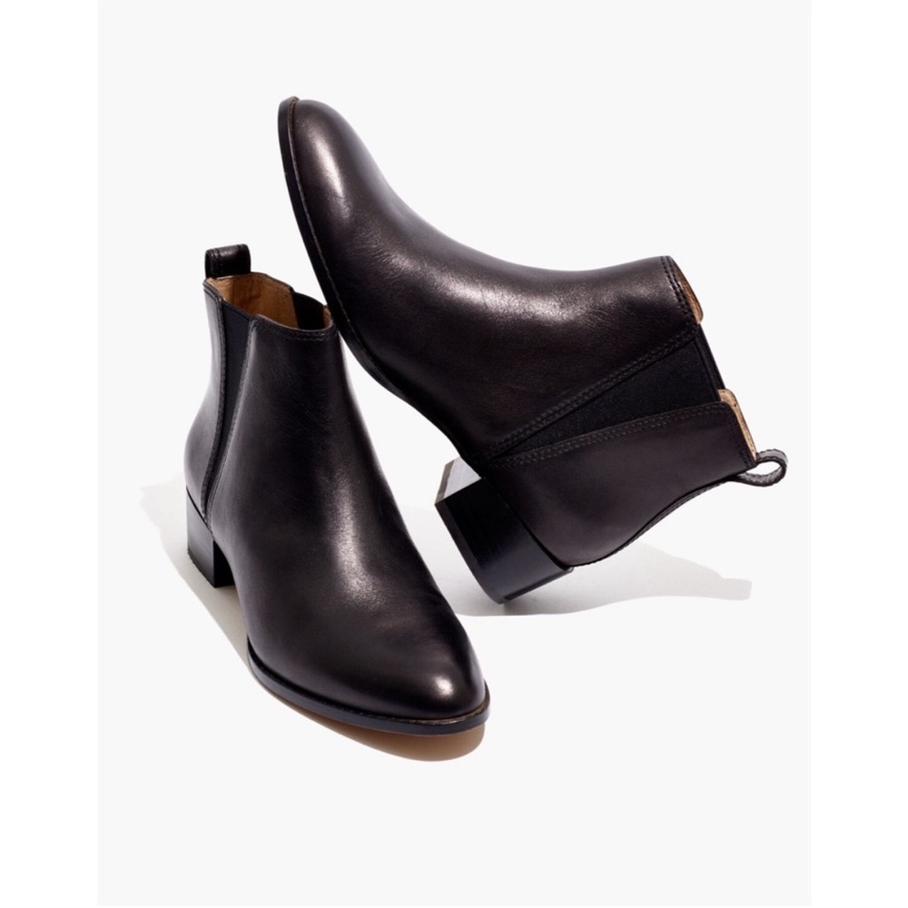 Madewell Carina Black Leather Ankle Booties